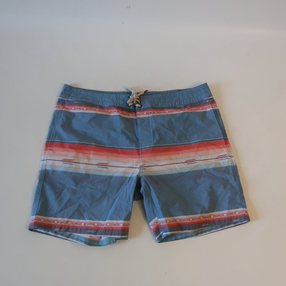 Mens Faherty Blue, Coral Swim Boardshorts Size 38